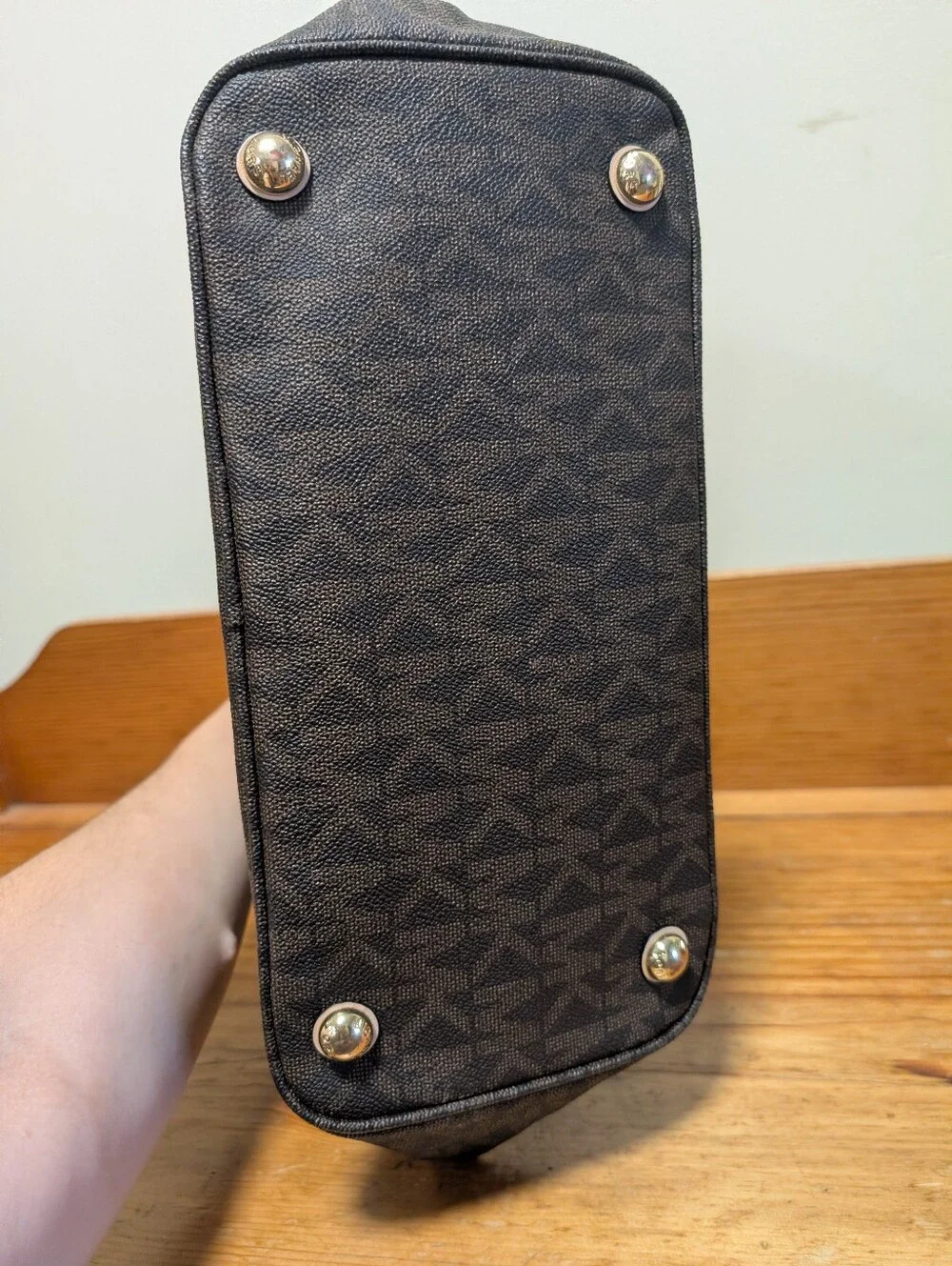 Michael Kors Jet Set Travel MK Signature Tote Brown Tan